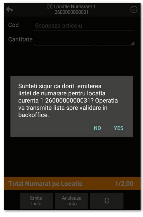 emitere_lista_de_numarare